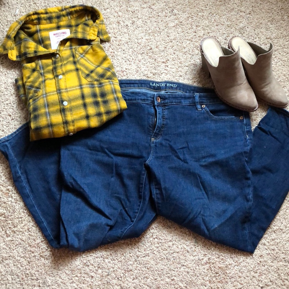 Lands end deep indigo jeans